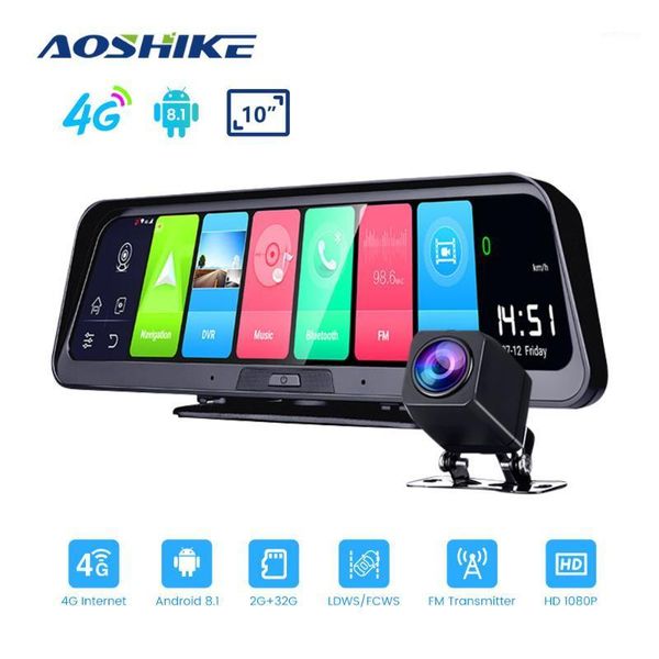 

aoshike 10 inch android 8.1 2gb+32gb adas 10 in 1 dashcam car dvr mirror camera 4g wifi gps bluetooth full hd 1080p video record1