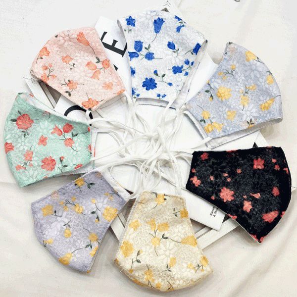 

print floral cotton mask washable reusable mouth cover anti dust outdoor face masks flowers dustproof mask kimter-c409fz, Black