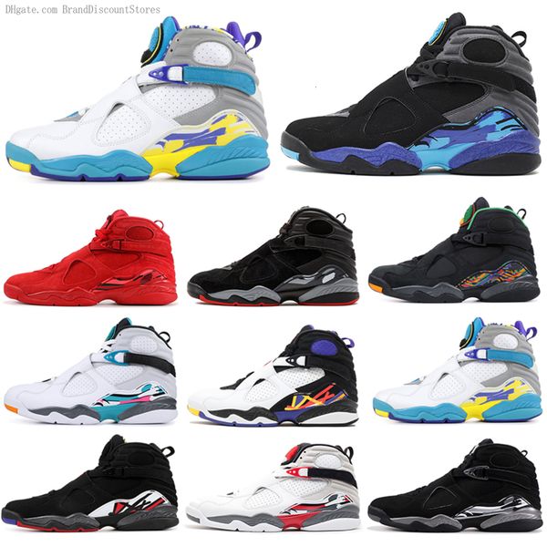 

2020 new 8 8s men shoes valentines day aqua white black chrome countdown pack 3peat playoff mens trainer sports sneaker 7-13