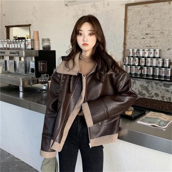 

winter jacket women 2020 new patchwork faux lamb fur coat warm thick fashion loose plush ladies coat teddy jacket faux fur, Black