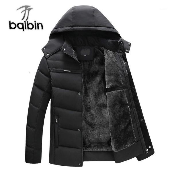

new winter jacket men -20 degree thicken warm men parkas hooded fleece men's jackets coats cotton male overcoat j5401, Black