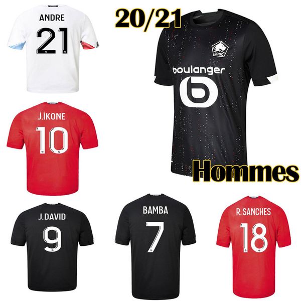 

2020 2021 losc lille football jerseyfonte bamba yazici j david football shirt 19 20 21 lille olympic jikone 10 jersey, Black;yellow