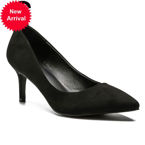 

female bombs herd black kitten 6 in heels dressed as business party fashion office shoes lady size 34-40 zapatos mujer