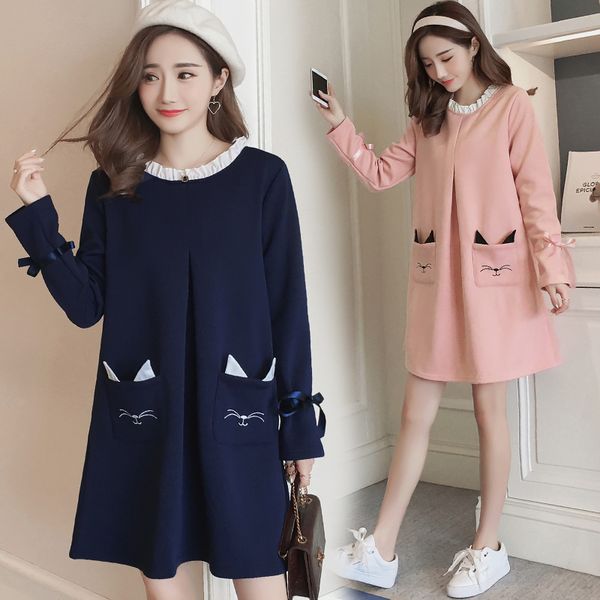 

fashion pregnant women's clothes winter spring and autumn skirt with plush, White