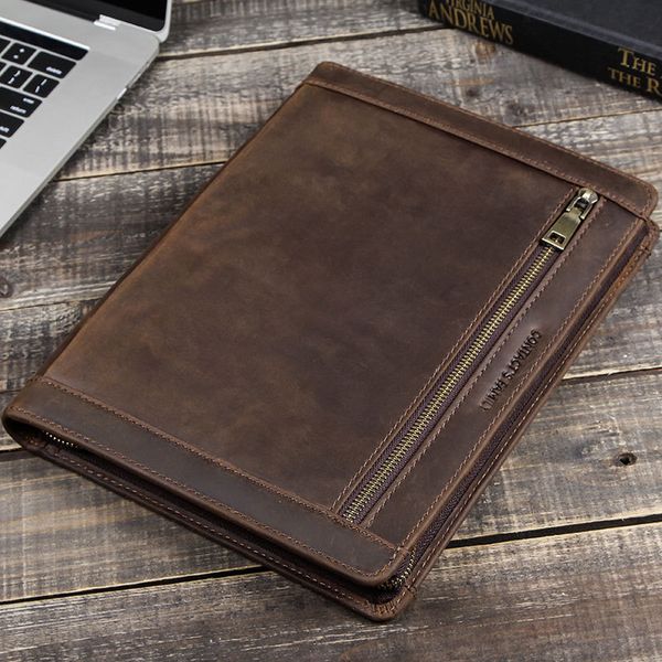 

suitable for apple ipad pro 10.5 inch protective case italian mad horse leather slots inner pocket zipper multifunctional leather padfolio c