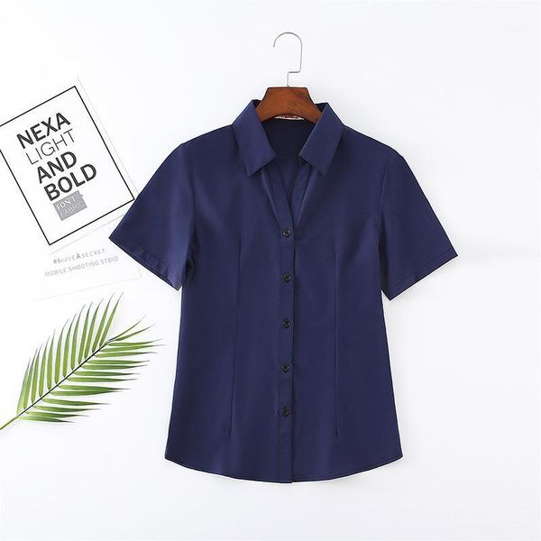 

women's blouses & shirts summer 2xl to 9xl plus size women short sleeve v-neck office lady clothing work shirt ta671, White