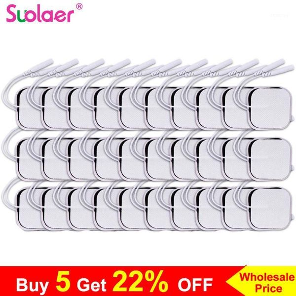 

30/20/10pcs electrode pads tens electrodes for tens digital therapy machine massager 4x4cm nerve stimulator with 2mm plug1