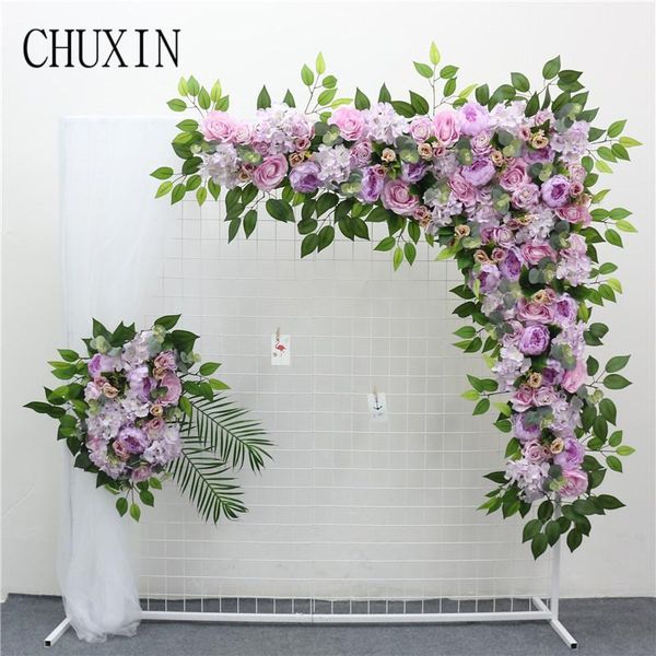 

2pcs/set artificial flower rose peony flower row wedding arch decoration home l wreath wall hanging decoration1