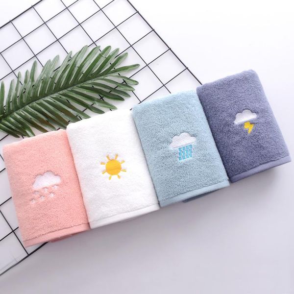 

4 pieces embroidery towel weather towel cotton couple girl gift water absorption