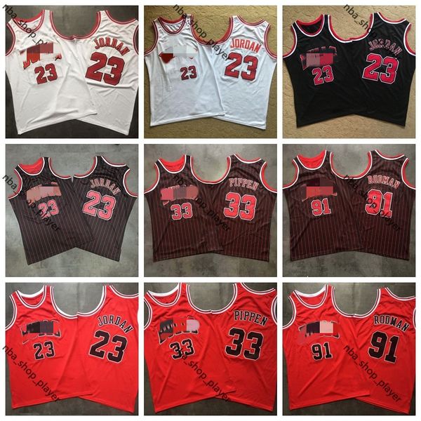 

mens michael rembeback scottie pippen 33 ретро деннис родман 91 красный 96-й 97-й чемпион аутентичные майки mj вышитые s-xxl, Black;red