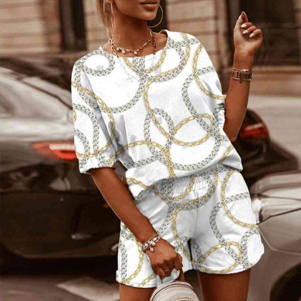 

tie dye print basic two piece set women casual t-shirt shorts outfits lounge wear jogging female tracksuits biker shorts, Gray