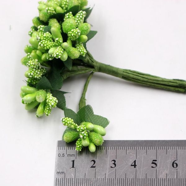 

12pcs/lot stamen berry handmade artificial flower bouquet wedding christmas decoration gift diy wreath scrapbooking fake jllltw