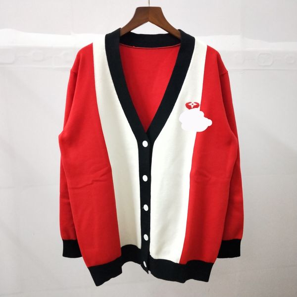 

1105 2020 autumn v neck regular long sleeve panelled sweater fashion sweater red luxury sweater jianyi, White;black
