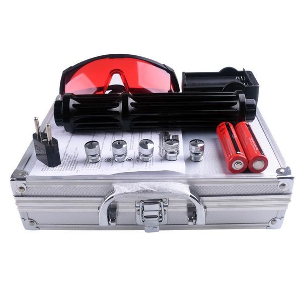 

high power 1.6w lengthen blue laser pointers 450nm lazer pen sight flashlight burning match/burn cigars included 18650 qylvyo