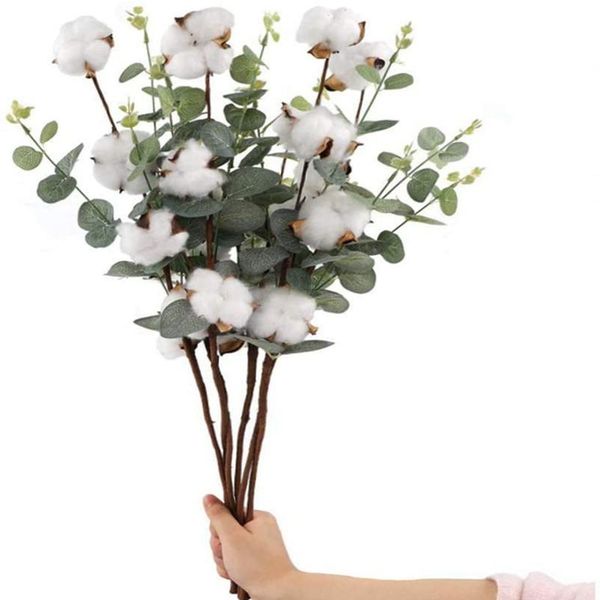 

dried cotton stems farmhouse artificial eucalyptus filler floral decor fake flower cotton bouquet diy garland home weddi jllepw