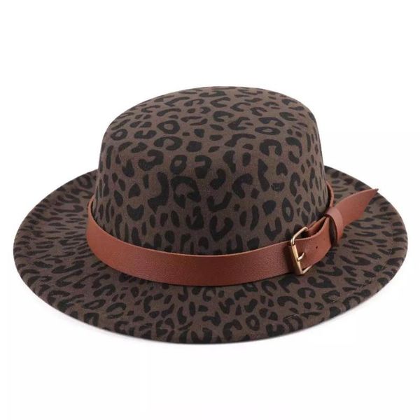 

ins new 6 colors fashion leopard hats adults men elegant fedora hat band brim jazz hats stylish panama caps, Yellow