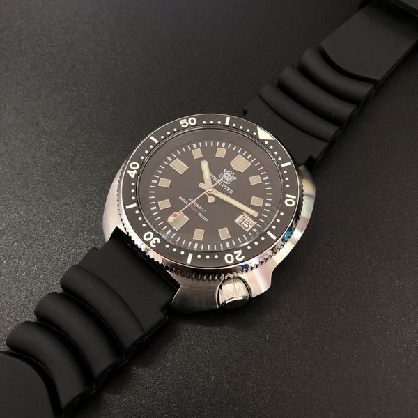 

steeldive 44mm men automatic watch stainless steel dive watches 200m water resistant sport watch t200324, Slivery;brown