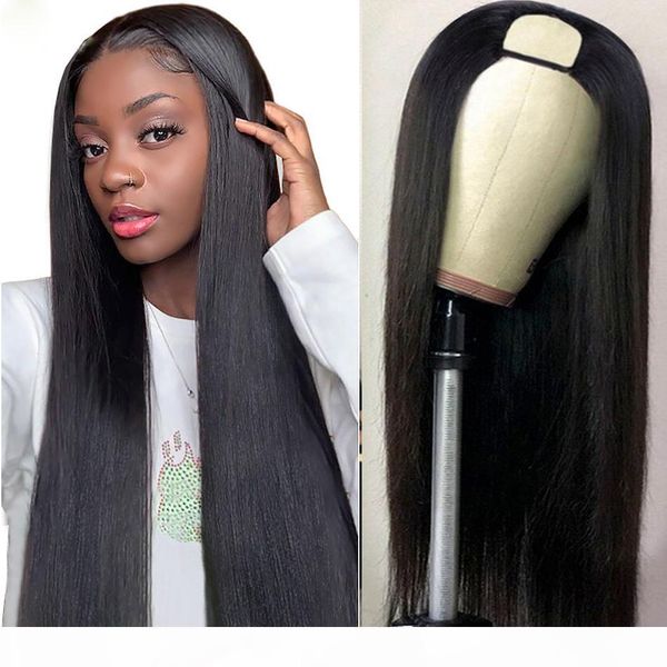 

100% unprocessed human hair u part wigs brazilian virgin hair human hair 4x4 lace closure wig 12-28 inch factory wholesale price, Black;brown