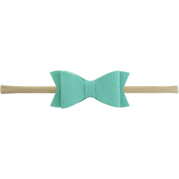 

12pcs/lot 3inch boutique leather bowknot nylon headband elastic hairbands kids small bow hair accessories 809 q bbyild