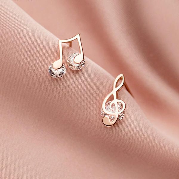 

stud 2021 fashion note female pure earrings trend jewelry, Golden;silver