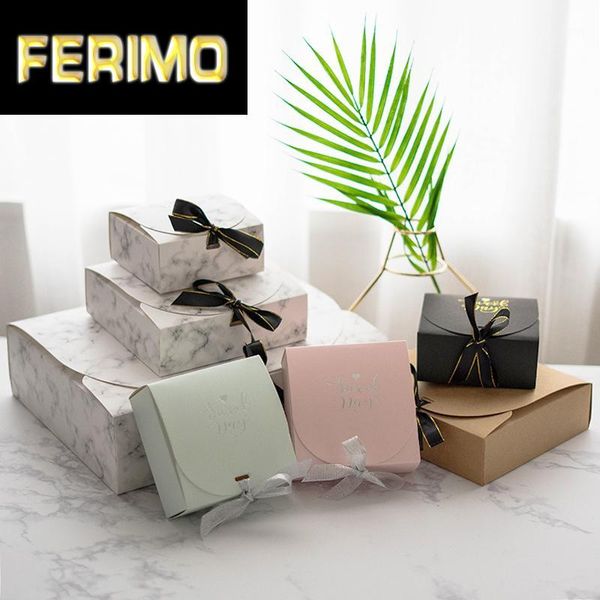 

gift wrap 1pc kraft paper candy box with ribbons bag packaging soap baby shower party decoration wedding favors for guests1