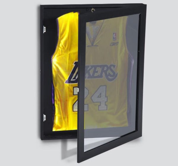 

31.5" jersey display case lockable shadow box frame football baseball basketball