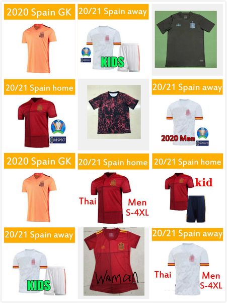 

2020 21 испания джерси главная выдачи футбол джерси 20 21 paco alcacer asensio morata isco iniesta saul men kit sports футбол, Black