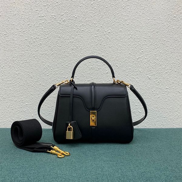 

new 16strap small square lock, single shoulder slant cross portable lisa same leather kelly bag