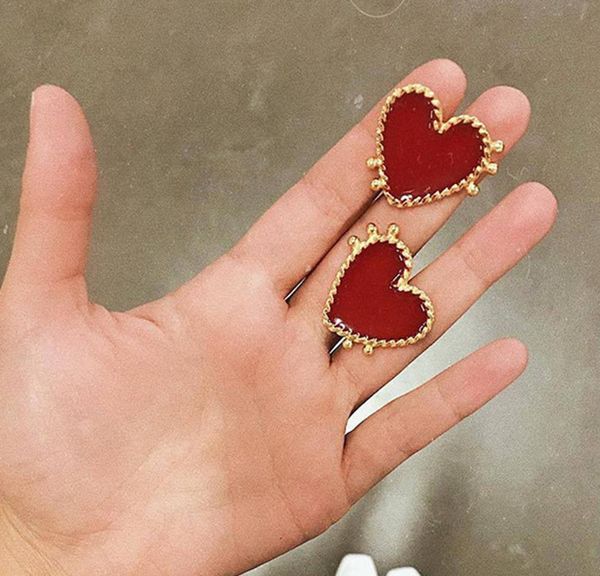 

acrylic earring design gift women big bohemian stud stud punk earrings 2020 red heart christmas gold new for jewelry sqctz beauty888, Golden