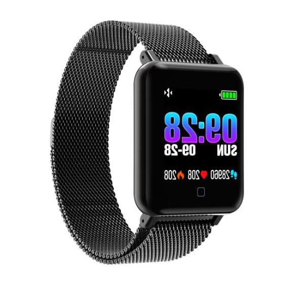

4fre3e42dfm19 color screen sports intelligence healthy watch waterproof stainless steel golden bands