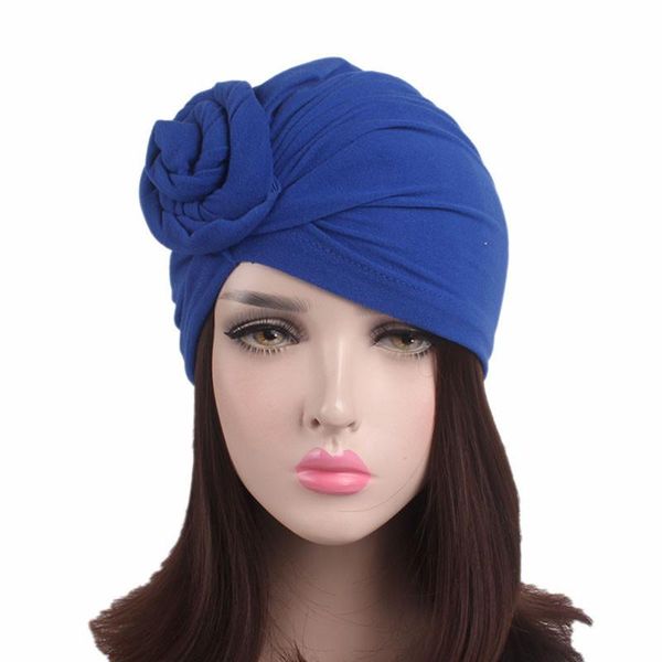 

new women twist knot turban hat ladies solid color india cap fashion headbands female hair accessories, Blue;gray