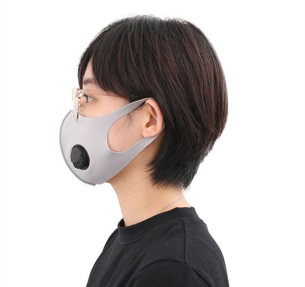 

cotton anti in dustproof stock pm2.5 pollution face mask valve 3-layers with breath wide straps washable reoutletfz67