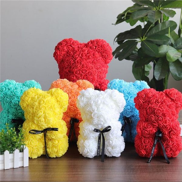 

25cm red rose teddy bear rose flower valentines day gift room decor party decoration girlfriend women wife mother's day gifts1