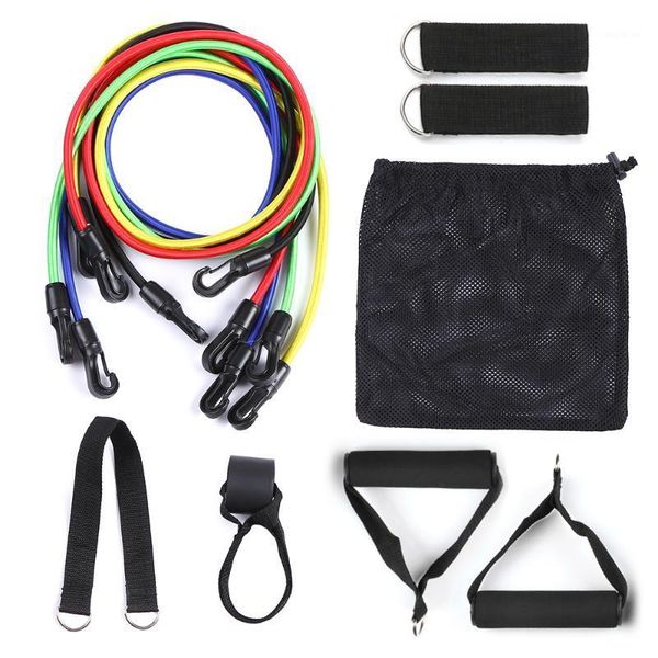 

11pcs resistance bands set workout fintess exercise tube bands door anchor ankle straps cushioned handles for home gym1