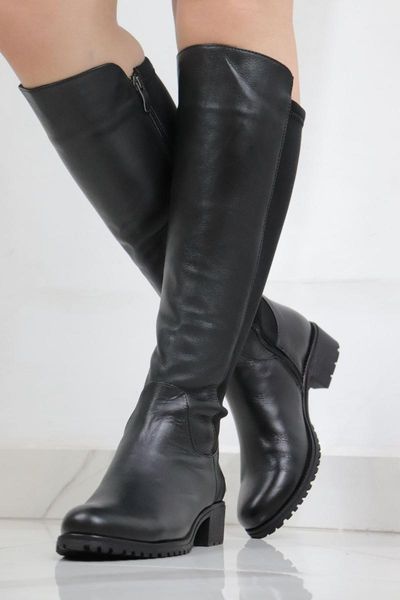 

mammamia - d20kc-2040 siyah hakiki deri çizme, Black