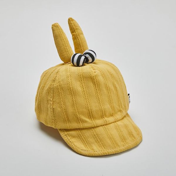 

6-18 месяцев милые детские шапки летние новые дети девочки девушки в горошек пика шляпа кролика уши kawaii волна бейсбольная крышка sunhat c, Black;white