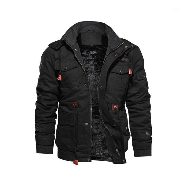 

double thick men's jacket pure cotton plush motocycle plus size parkas warm solid black winter coat 4xl vintage basic outwear1