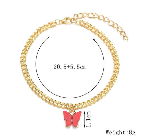 

butterfly charm anklet цепи летнее бич золотая цепочка лодыжки ноги браслет мода ювелирные изделия wil jllymh bdecoat, Red;blue
