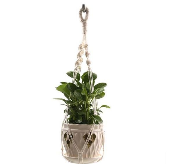 

plant hanger natural cotton rope crochet basket flower pot net holder container basket hanging flower pots dec jllpjb bde_jewelry, Blue