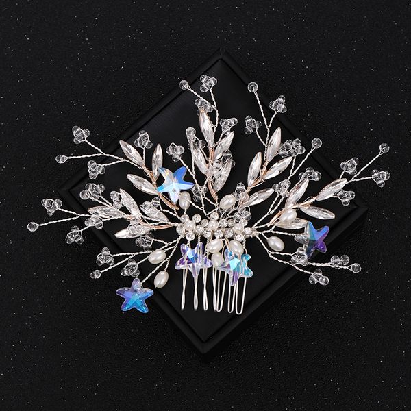 

silver color crystal rhinestone wedding hair combs hair accessories for bridal headpiece princess tiara women hair jewelry gift, Slivery;golden