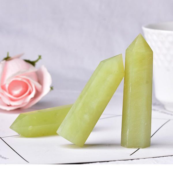 

1pc natural stone crystal point xiuyan jade reiki healing obelisk tower quartz wand beautiful ornament for home decor jlldhi, Black