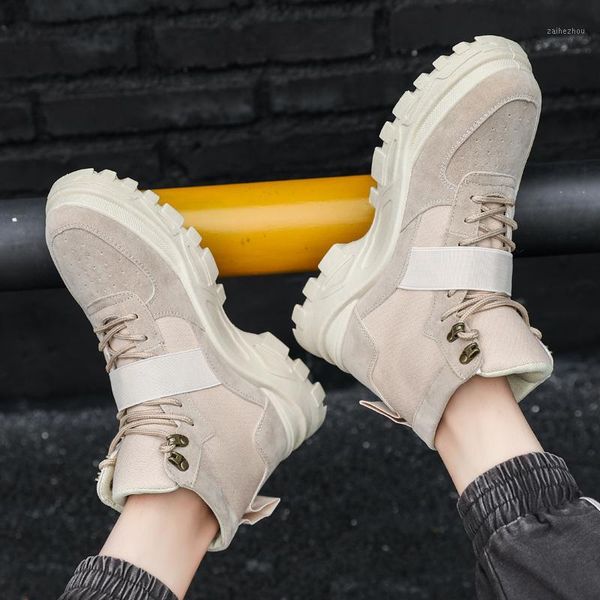 

men's sneakers winter spring matte pu leather high men's shoes casual boots male breathable casual boots1, Black