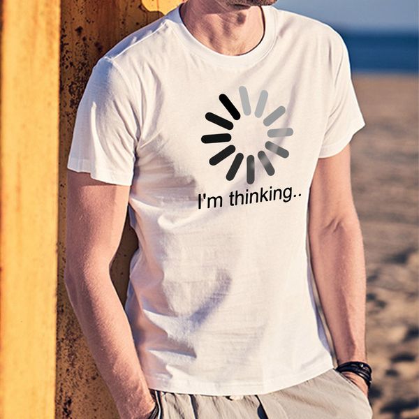 

summer t shirt printed casual short sleeve round tee men's cozy, White;black