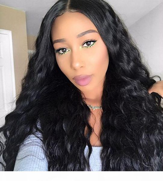 

brazilian lace front human hair wigs loose deep wave 6-26 inch pre plucked full lace wigs natural color 130% density, Black;brown