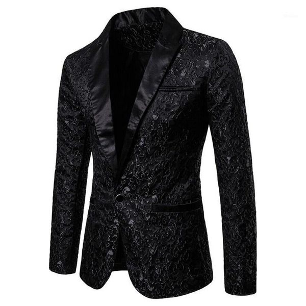 

men's suits & blazers fashion 2021 men's suit jackets gold jacquard fabric jacket with luxury lapel for stage party tight dress we, White;black