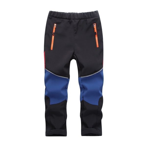 

brand waterproof windproof boys girls pants warm trousers sporty climbing trousers children soft shell outfits 5-16 years old y200704, Blue
