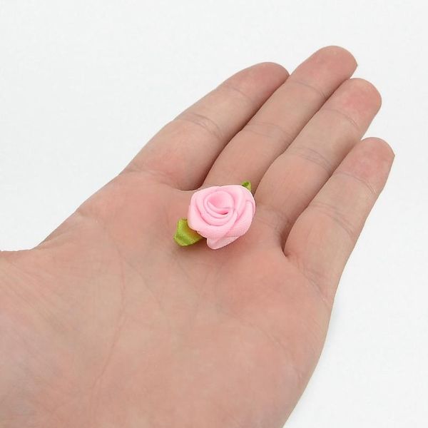 

50 pcs 2cm artificial silk mini rose flowers heads make satin ribbon diy craft scrapbooking applique for wedding de bbysdh