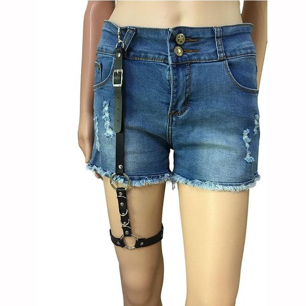 

new women's fashionable leather retro dark black leg ring strap jewelry, Black;brown