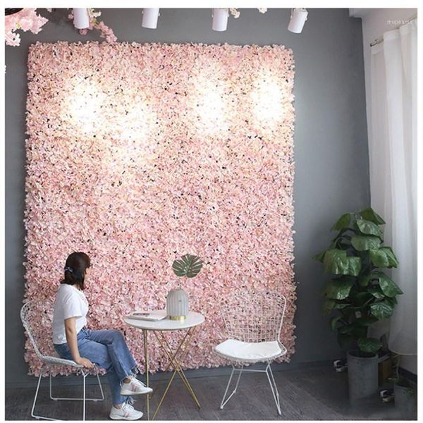 

6pcs 60x40cm artificial hydrangea flower panels wedding backdrop centerpieces decorations venue floral decor fake flower1