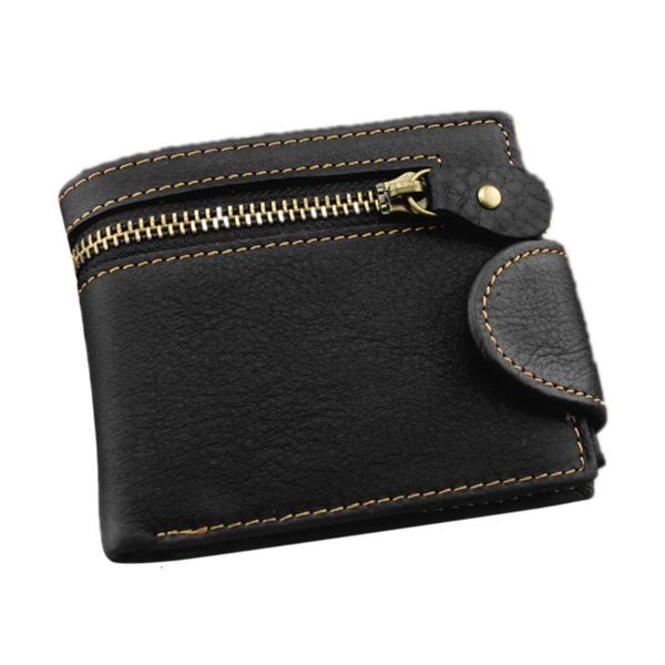 

men's business genuine leather wallet pocket credit card holder bifold purse, Red;black